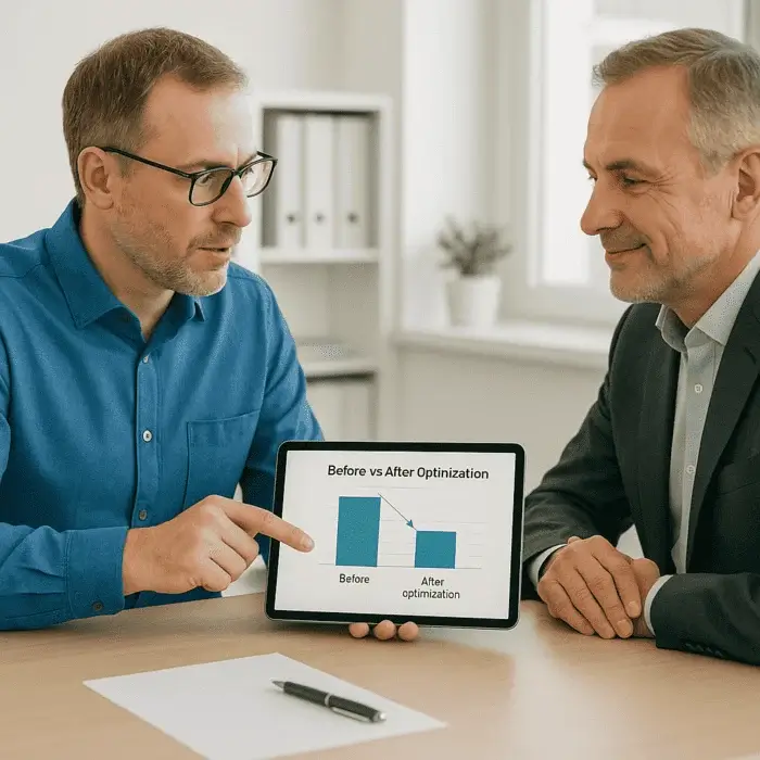 Expert-comptable ECCF conseillant chef d'entreprise sur stratégie optimisation fiscale personnalisée