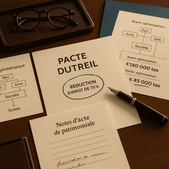 Optimisation fiscale transmission entreprise familiale Pacte Dutreil réduction droits donation expert-comptable ECCF